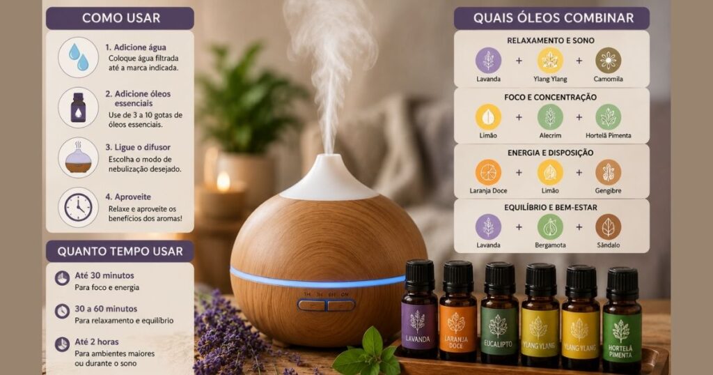 `Infográfico-difusor-aromático-como-usar-quanto-tempo-ligar-e-quais-óleos-essenciais-combinar-para-sono-foco-e-equilíbrio`